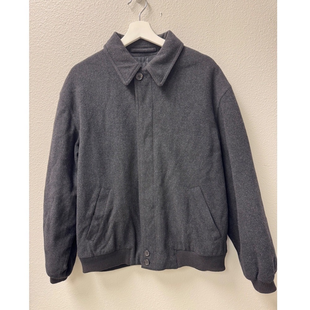 Jos A Bank Mens Wool Blend Jacket Small Gray Coat Bomber Style